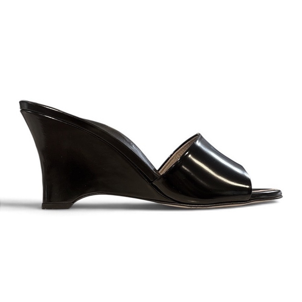 Inez Patent Leather Sculpted Wedge Sandals